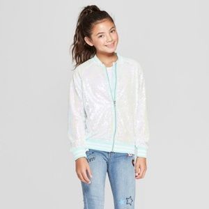 Disney Princess Sequins Jacket Aqua Girls S